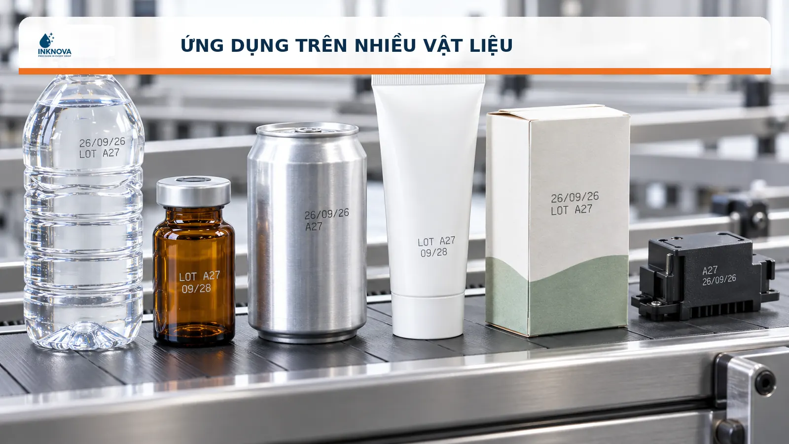 Ứng dụng máy in laser trên chai lon hộp và linh kiện