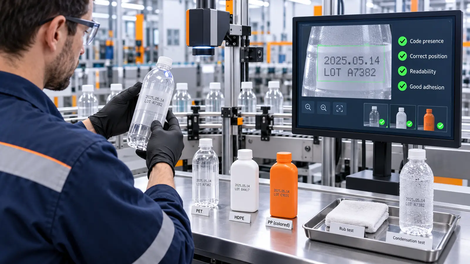 Test máy CIJ trên chai nhựa tại Inknova