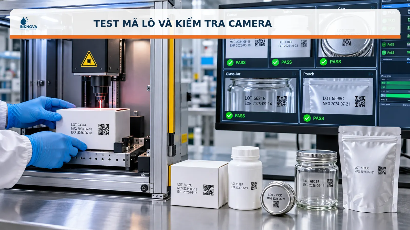 Test mã lô và kiểm tra bằng camera tại Inknova