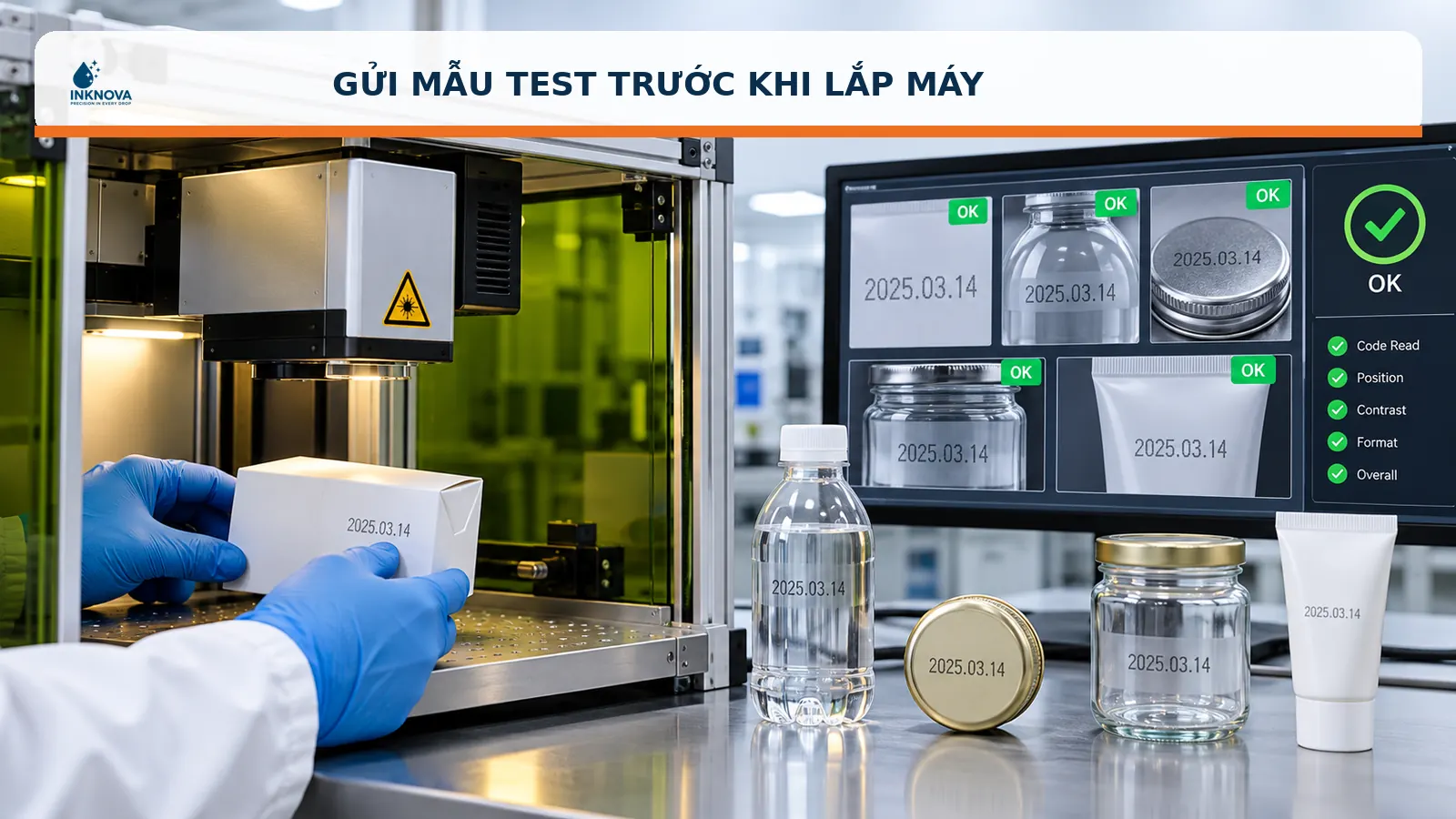 Test mẫu khắc ngày sản xuất tại Inknova