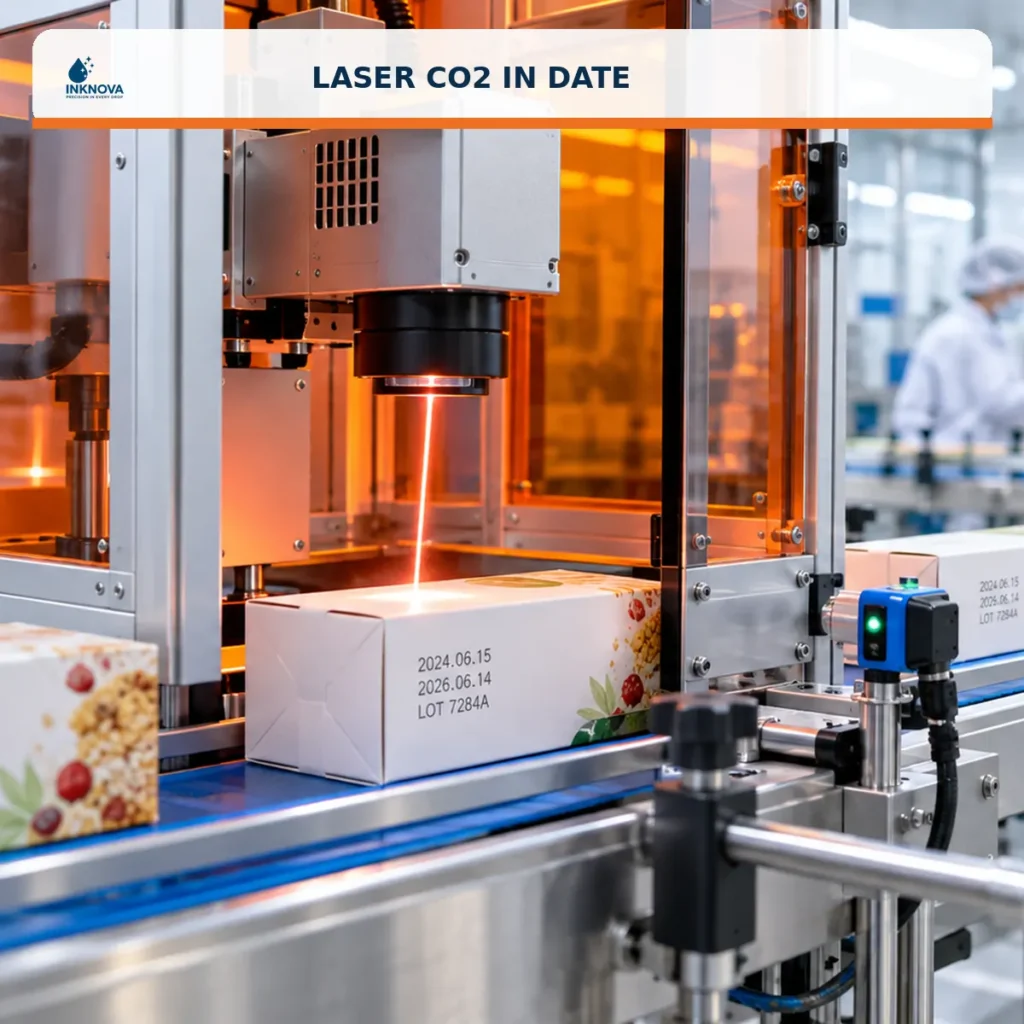 Laser CO2 in date trên bao bì