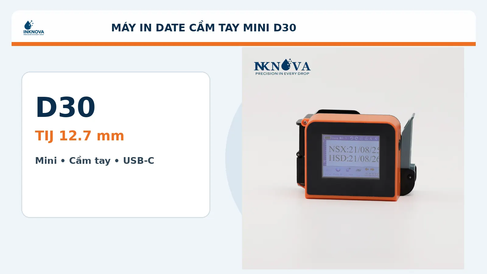 Máy in phun cầm tay mini D30 Inknova