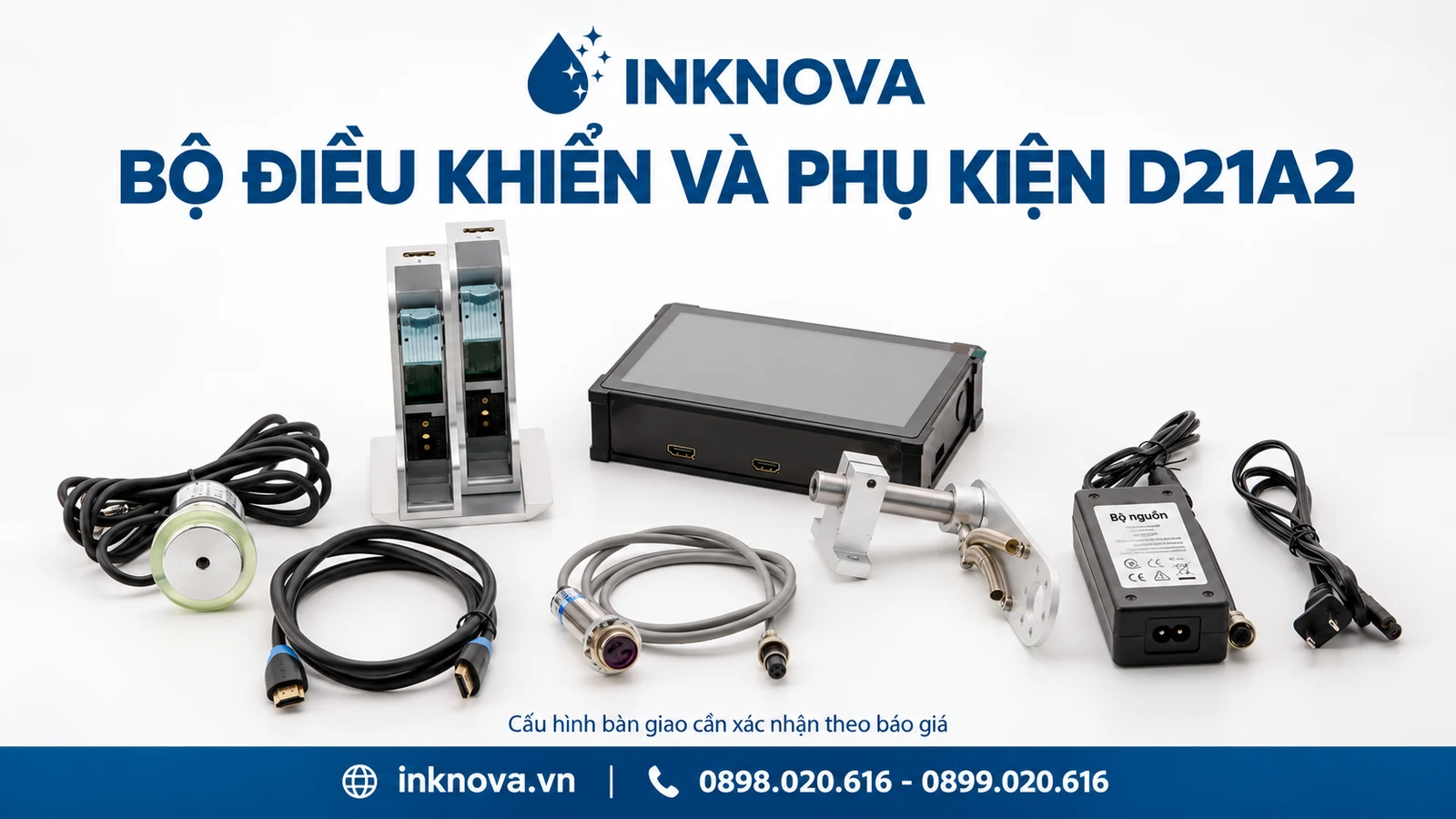 Bộ điều khiển D21A2 cùng hai đầu in cảm biến và các phụ kiện