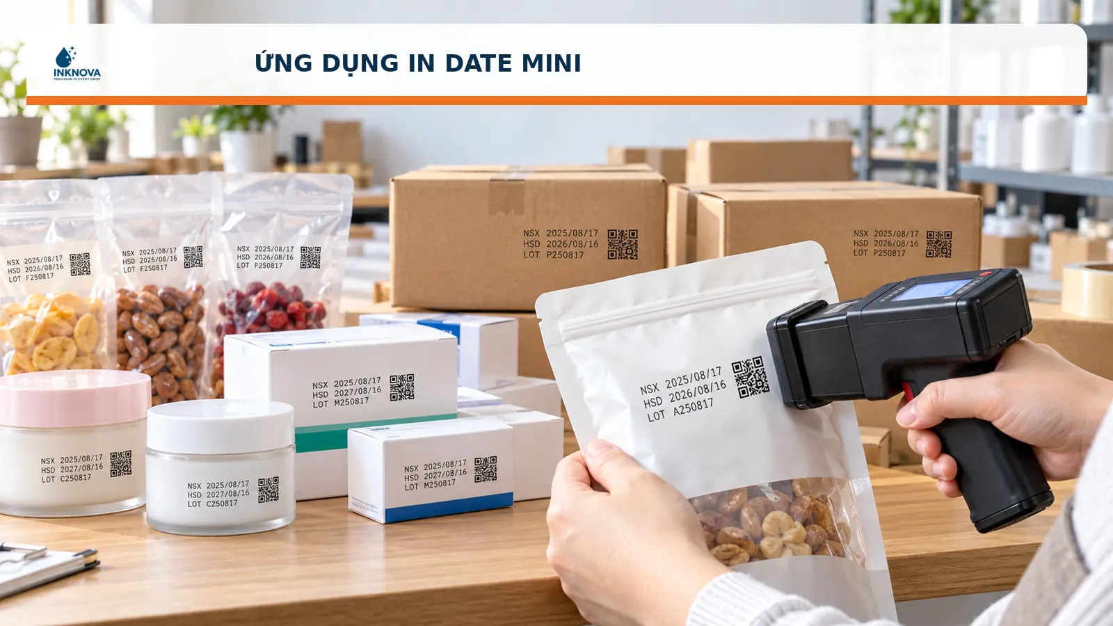 Ứng dụng máy in date cầm tay mini