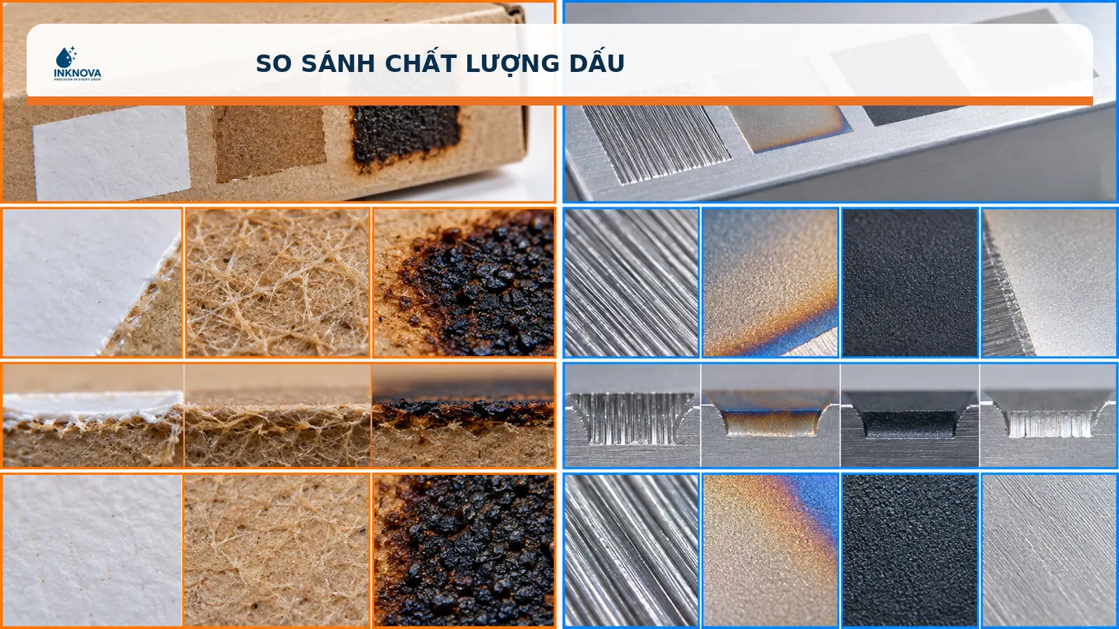 So sánh chất lượng dấu laser CO2 và fiber