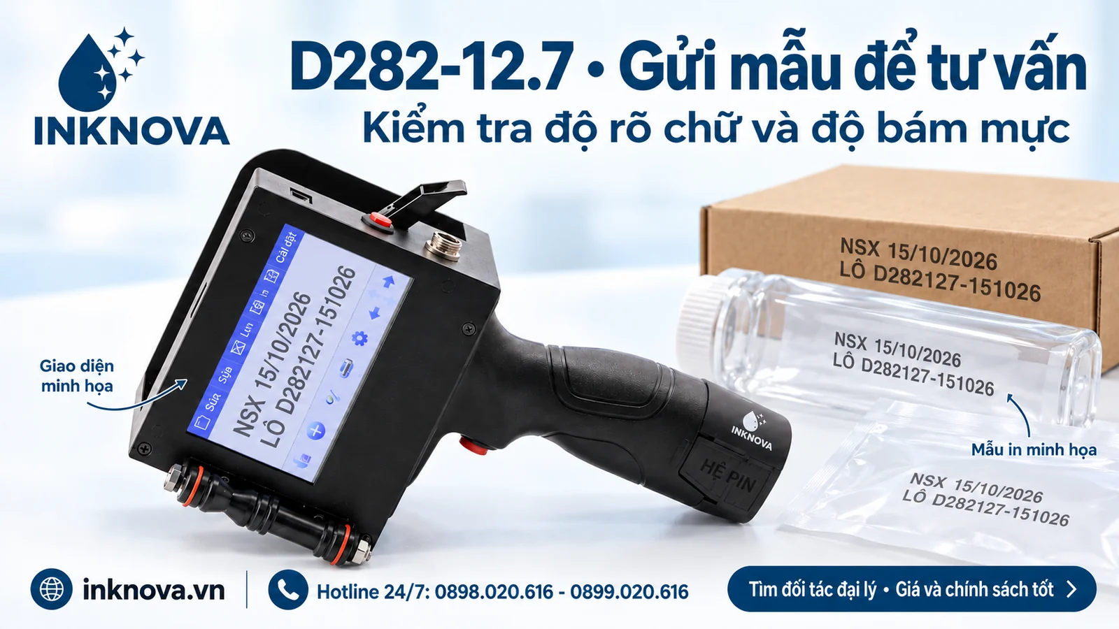 d282-12-7-06-thu-mau-chon-muc D282-12.7 cùng vật liệu cần thử để chọn mực và kiểm tra độ bám